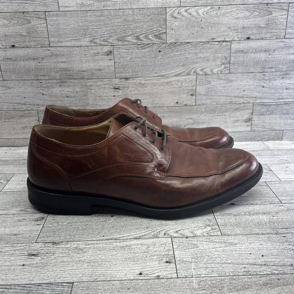 Johnston Murphy Signature Series Brown Sheepskin Oxford Dress Shoes‎ Men Sz 9.5W